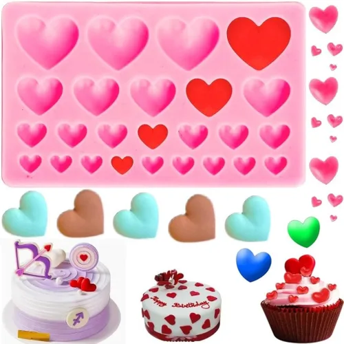 Vista 8 de Moldes de silicona con diseño de estrellas, luna y sol, para fondant de arcoíris, para chocolate, caramelo, goma de goma, herramientas de decoración