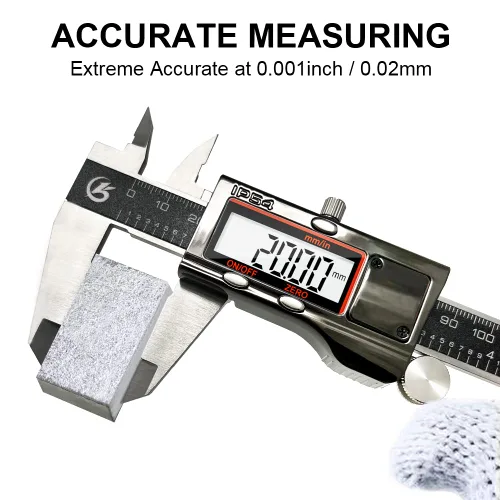 Vista 2 de KETOTEK Herramienta de medición de calibrador digital, IP54 resistente al agua de acero inoxidable, pinza electrónica Vernier de 6 pulgadas/5.906