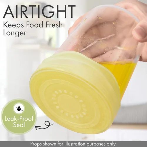 Vista 5 de Tapas elásticas de silicona reutilizables – 6 fundas multicolor para alimentos para cuencos, tazas y recipientes – herméticas, a prueba de fugas