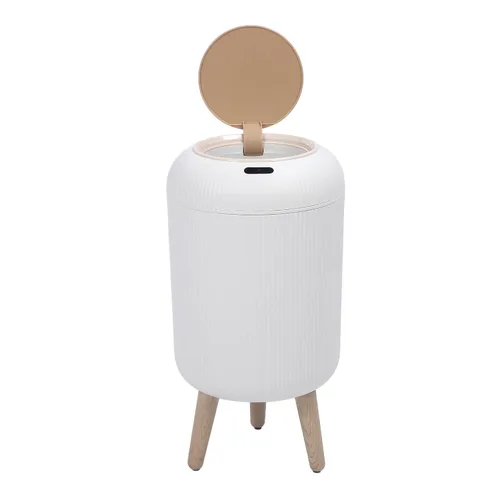 Vista 7 de Cubo de basura automático con sensor de movimiento, papelera de plástico inteligente sin contacto a prueba de agua, con patas extraíbles para baño