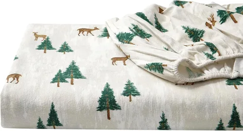 Vista 48 de Eddie Bauer - Juego de sábanas de tamaño King, de franela de algodón, cepillado para mayor suavidad, acogedora decoración para el hogar