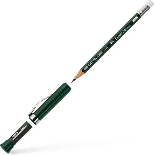 Vista 2 de Faber-Castell Perfect Pencil Castell 9000 en caja de regalo - Lápiz #2 con sacapuntas incorporado y extensor