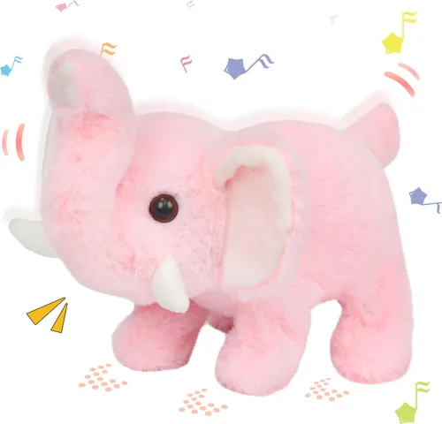 Vista 172 de Hopearl - Juguete de peluche electrónico interactivo de conejo con orejas LED, sonidos y movimientos; camina, se menea e ilumina las orejas, mueve