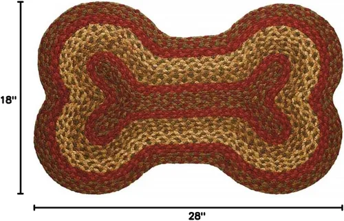 Vista 3 de IHF Rugs - Alfombra trenzada de hueso de perro canela