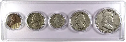 Vista 7 de Juego de 5 monedas coleccionables de 1934 en buen o mejor estado para regalo