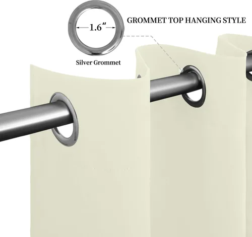 Vista 509 de Easy-Going - Cortinas opacas para dormitorio, aislamiento térmico sólido con ojales, cortinas de ventana para reducción de ruido, cortinas