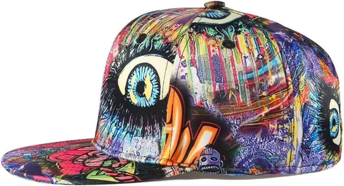 Vista 3 de JBZ Gorra de béisbol ajustable con diseño de galaxia de graffiti al por mayor para hombres y mujeres, estilo hip hop, para adolescentes