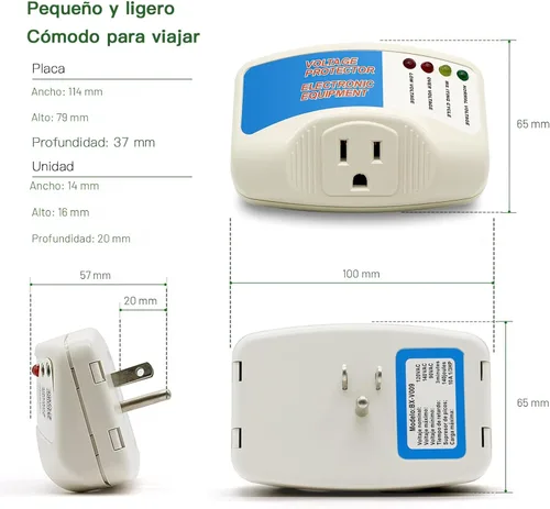 Vista 6 de BSEED Protector de sobretensiones para electrodomésticos, protector de voltaje de alimentación de una sola salida, salida de apagado de voltaje