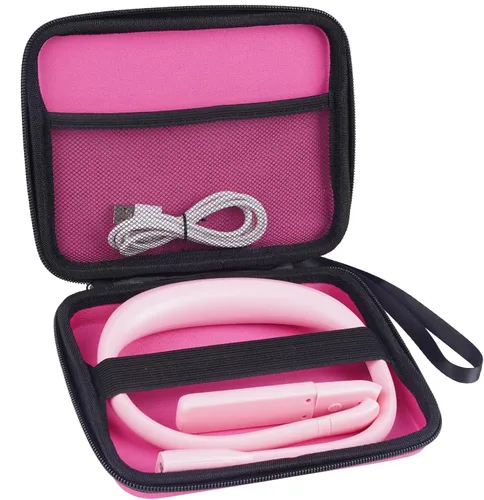 Vista 8 de Luz de lectura para el cuello, luz de libro para leer en la cama, lámpara de lectura ancha amigable con los ojos, brazos flexibles y 2 luces Rosa