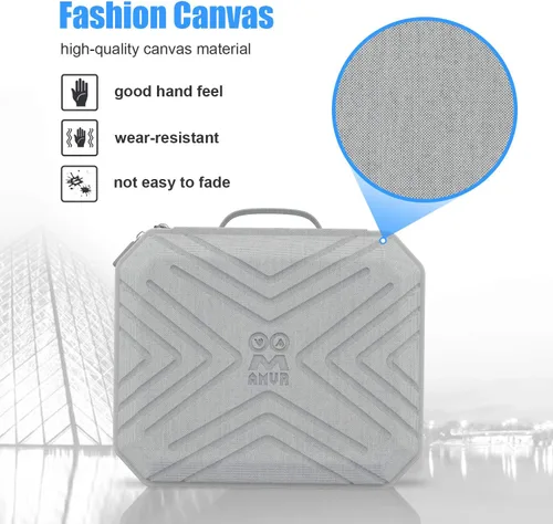 Vista 4 de AMVR - Funda de viaje portátil de moda para Meta Quest 2 almacenamiento de auriculares para juegos de realidad virtual y controladores táctiles