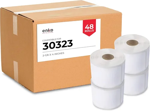 Vista 10 de enKo (6 rollos, 1320 etiquetas) Etiquetas de dirección y envío 30323 (2-1/8 x 4") Compatible con Dymo LabelWriter