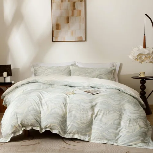 Vista 20 de OAITE - Juego de funda de edredón de 100% algodón con patrón floral, juego de ropa de cama suave que incluye 3 piezas