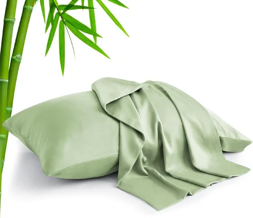 Vista 206 de BEDELITE - Juego de 2 fundas de almohada con solapa, tamaño estándar, rayón de bambú, frescas, suaves y transpirables, para personas calurosas