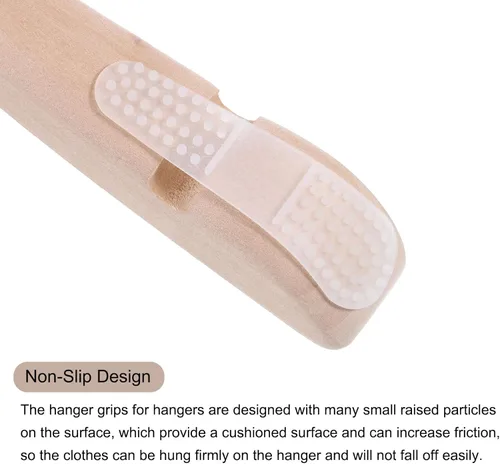 Vista 5 de uxcell 25 tiras adhesivas de silicona antideslizantes para colgar ropa para perchas de madera y plástico, transparentes (2.95 x 0.79 pulgadas)