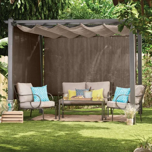 Vista 2 de Coolaroo Persiana Enrollable para Exteriores con Varilla - 90% de Bloqueo UV Transpirable Sombra Filtrante de Luz para Patio o Porche, Resistente a