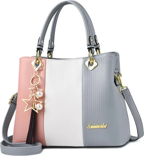 Vista 5 de Bolso de mano con correa ajustable elegante para mujer, bolso cruzado de gran capacidad, bolso de hombro con retazos