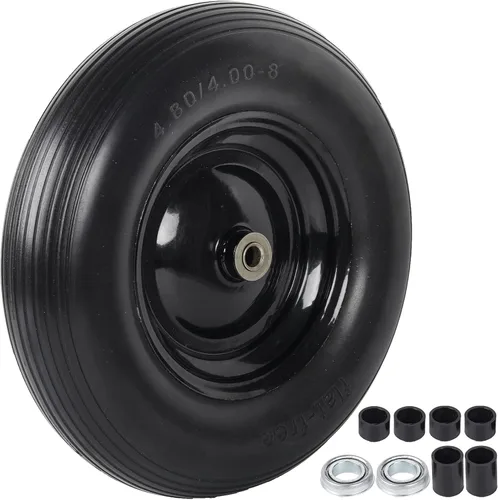 Vista 10 de AR-PRO Neumático y rueda sin pinchazos de 4.80/4.00-8" - Neumáticos sólidos para carretilla de 14.5" con cubo centrado de 3"-7" y rodamientos