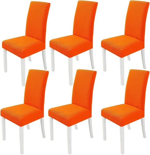 Vista 13 de PETCUTE Fundas elásticas para sillas de comedor, fundas elásticas antideslizantes para sillas de comedor, color gris, paquete de 2