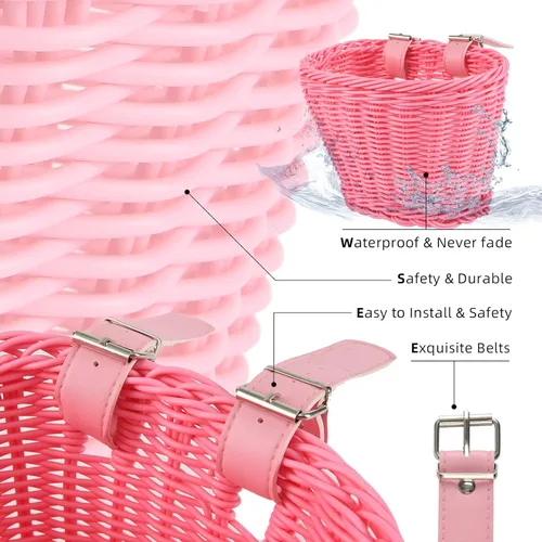 Vista 3 de EIRONA Bike Basket for 12-16 Kids Bicycle, Balance Bike, Tricycle,Scooter with DIY Decal