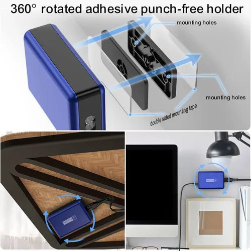 Vista 5 de Cargador USB C de 100 W, concentrador de carga USB de torre de 5 puertos, cargador rápido para iPhone, iPad, MacBook, carga súper rápida