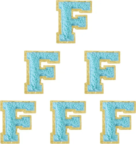 Vista 206 de 6 piezas de parches de letras de chenilla autoadhesivas, parches de letras preppy de 2 pulgadas para bolsos, ropa y sombreros, grandes pegatinas