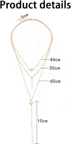 Vista 4 de FUTIMELY Delicado collar largo para mujer, collar con colgante de lágrima con perlas de circonita cúbica, collar de oro en forma de Y, collar de oro