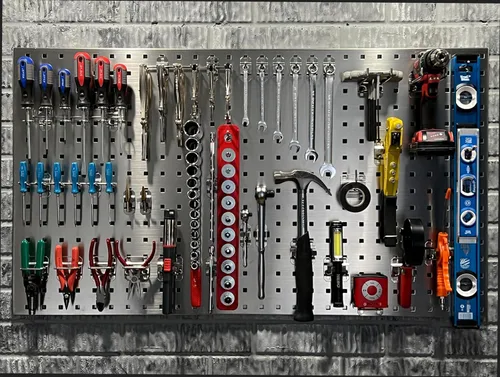 Vista 3 de Triton Products LockHook Steel Pegboard Hook Accessories Kit - 63 Piece - Garage Storage and Organization, Silver
