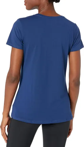 Vista 3 de Tienda Essentials - Camiseta de mujer con tecnología Quick Dry, elástica, manga corta, cuello redondo, para entrenamiento y gimnasio, paquete