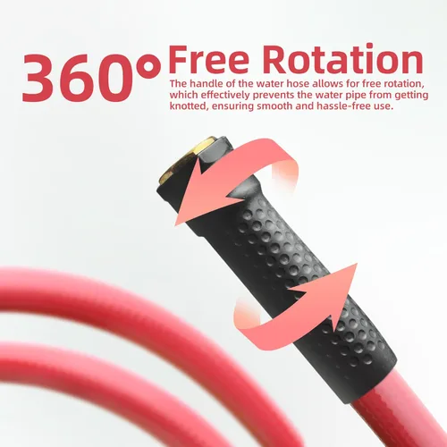 Vista 3 de Solution4Patio - Manguera corta de jardín roja de 3/4 pulgadas x 10 pies, tubo de agua resistente, duradero, flexible, ligero, accesorios