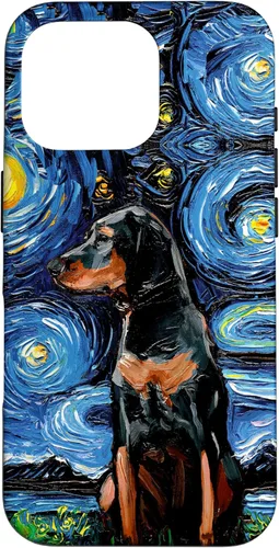 Vista 20 de Black and Tan Coonhound Starry Night Art – Dog Lover Gift Case for iPhone 17