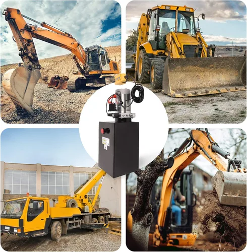 Vista 5 de Unidad de potencia hidráulica de 15 cuartos de galón, bomba de remolque de depósito de metal de efecto único de 12 V con control remoto