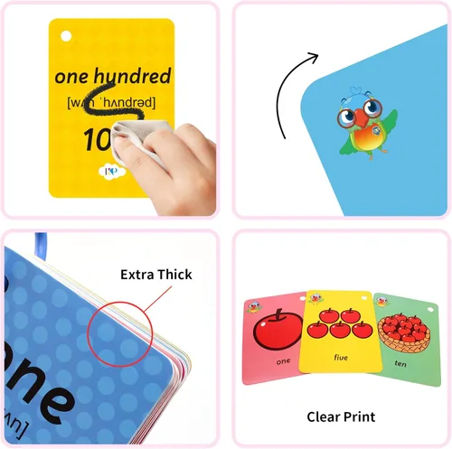 Vista 2 de Tarjetas flash de números para niños pequeños, palabras de vista n.º 123 con imágenes, tarjetas flash para niños de prechoo, tarjetas de actividades
