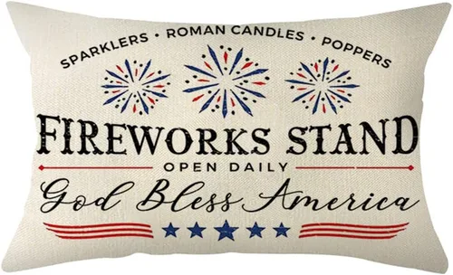 Ogiselestyle God Bless America - Funda de almohada patriótica de 12 x 20 pulgadas, funda de cojín patriótica para el Día de los Caídos de la