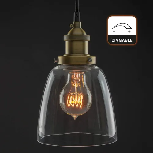 Vista 5 de Jslinter Pack de 6 bombillas Edison de 60 W, bombillas incandescentes A19 antiguas, vintage, de estilo antiguo, E26, regulables, bombillas ámbar