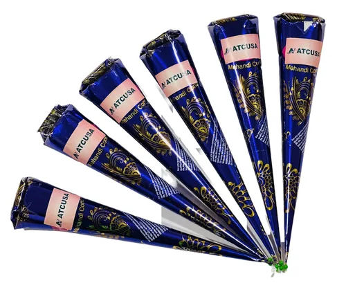 Tinte natural para el cabello con pasta de henna lista para usar, conos de tinte para el cabello, infundidos con aceite de kesar, 0.98 onzas cada