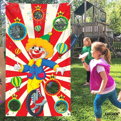 Vista 9 de KatchOn, Telón de fondo de carnaval para decoraciones de carnaval – Xtragrande, 72 x 44 pulgadas Cartel de juego de lanzamiento de carnaval grande