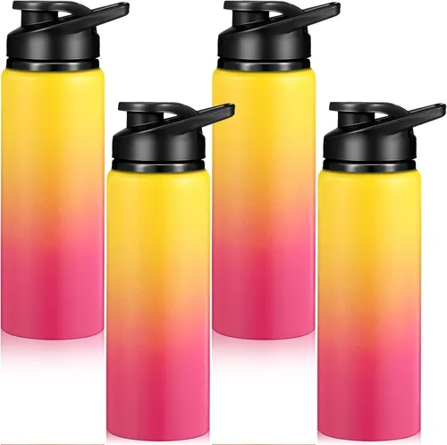Vista 9 de Mimorou Botellas de agua reutilizables de aluminio de 25 onzas a granel, botellas de agua multicolor para deportes al aire libre, viajes, gimnasio