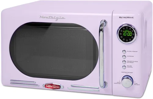Vista 38 de Nostalgia Retro - Horno de microondas de encimera, 1.1 pies cúbicos y 1000 vatios de potencia, fácil de limpiar con plato giratorio de vidrio