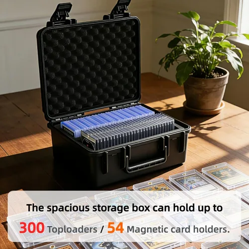 Vista 3 de WPGEAR Caja de Almacenamiento Impermeable Toploader para Portador de Tarjetas Rígidas de 3" x 4" 35PT, Estuche para Tarjetas Coleccionables que