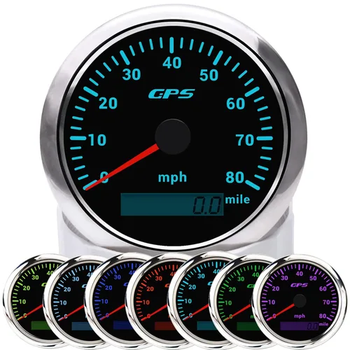 Vista 10 de KAOLALI Velocímetro GPS de 85 mm 3-3/8" 0-193 km/h para embarcaciones, velocímetro GPS impermeable para marino, odómetro de velocidad marino