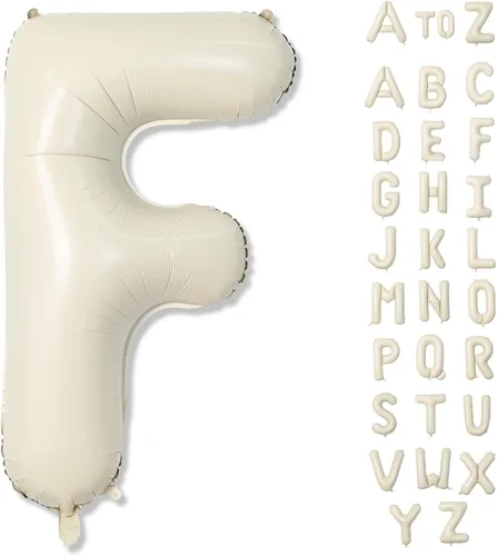Vista 114 de Globos beige de 40 pulgadas con números grandes 3, globos de helio de dígito 3 de color blanco marfil autoinflables para terceras niñas, globos