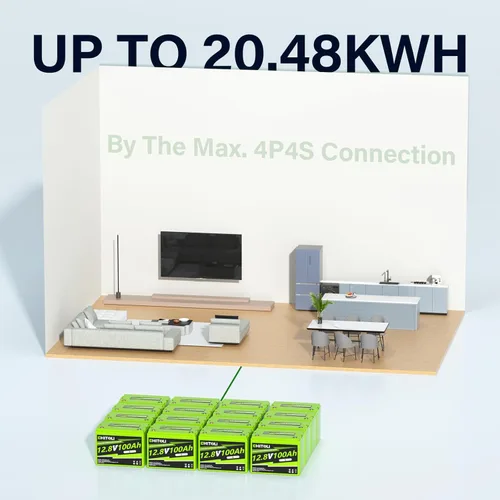 Vista 4 de Batería LiFePO4 BCI Group 24 de 12 V 100 Ah, batería recargable de litio de ciclo profundo máx. 15000, BMS integrado de 100 A para RV, motor