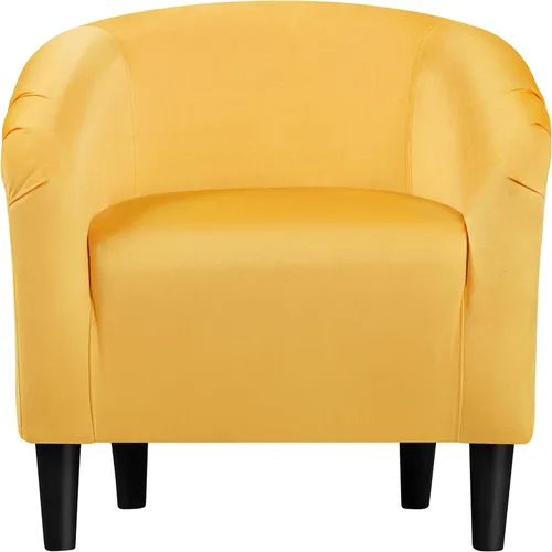Vista 28 de Topeakmart Silla de barril, silla de acento de sherpa suave, silla auxiliar de club, estilo moderno, asiento profundo, sillón de barril para sala