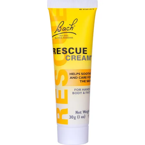 Bach RESCUE Cream, cuidado de la piel hidratante para manos, cuerpo y cara, manteca de karité, esencias florales homeopáticas para aliviar el