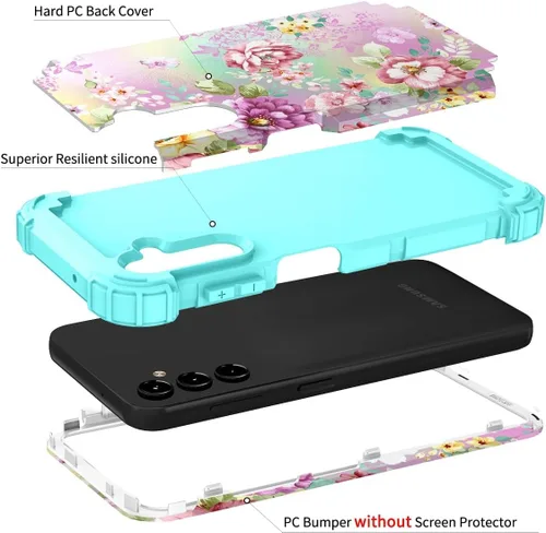 Vista 161 de Hocase Funda para Galaxy A13 5G, resistente a prueba de golpes, protección de goma de silicona suave, funda protectora híbrida de plástico duro