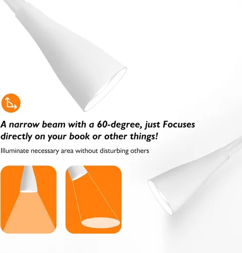 Vista 6 de SANKEDOU Luz de lectura LED para montaje en pared, luces de lectura de cabecera con control táctil, 5 regulables, salida USB, luz nocturna