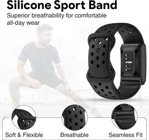 Vista 2 de Correa de silicona compatible con Whoop 5.0, correa ajustable inspirada en el deporte, pulsera de repuesto transpirable y ligera para hombres
