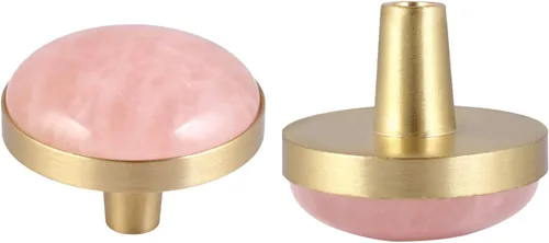 Vista 12 de Rockcloud Paquete de 2 pomos de piedra de cristal natural para cajones, tiradores de puerta de armario con tornillos, accesorios decorativos