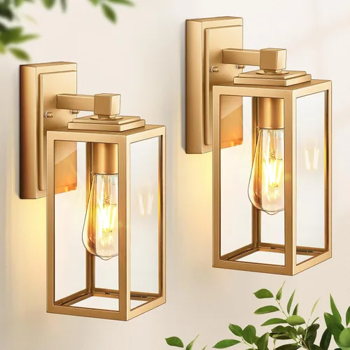Vista 14 de VIANIS Luces de Pared para Exteriores, Luces de Porche Linterna para Exteriores, Accesorios de Iluminación para Exteriores Impermeables Negros