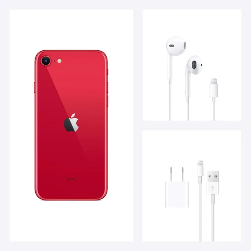 Vista 5 de Apple iPhone SE, 64 GB, rojo - bloqueado a cricket (renovado)
